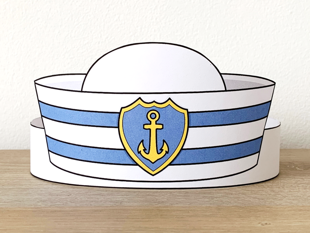Sailor cap hat paper crowns printable coloring craft activity made by teachers