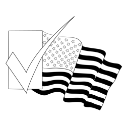 Captain america vote coloring page for kids