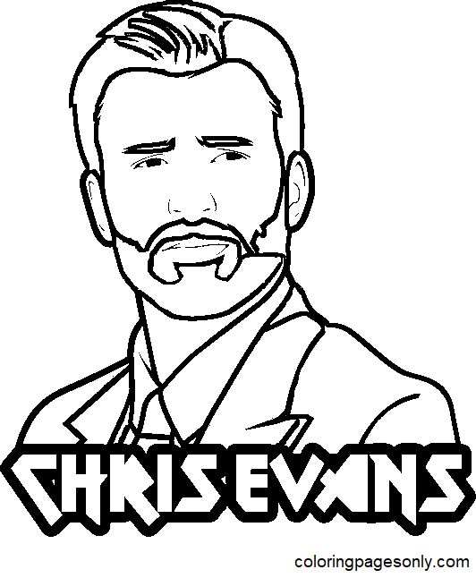 Chris evans coloring pages printable for free download