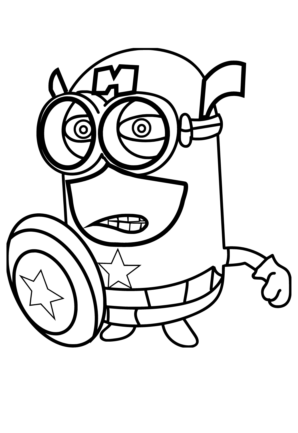Free printable minions hero coloring page for adults and kids