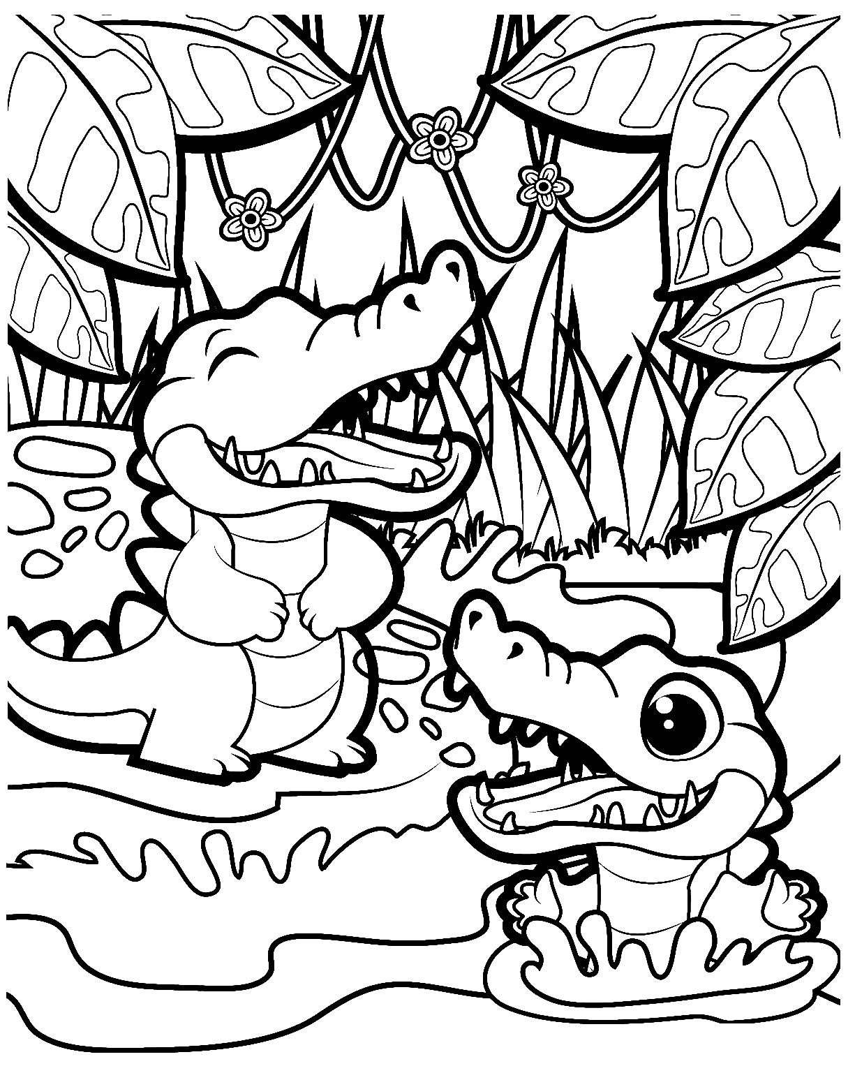 Crocodile coloring pages