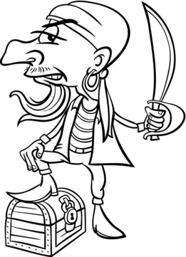 Coloring book with young pirate parrot bones sword vector parrot bones sword png and vector with transparent background for free download