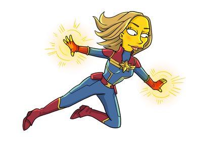 Simpsonized avengers captain marvel by adrien adn noterdaem on