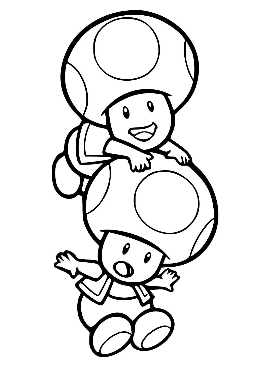 Free printable super mario toad coloring page sheet and picture for adults and kids girls and boys