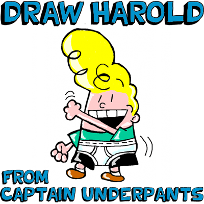 How to draw harold hutchins from captain underpants with simple steps