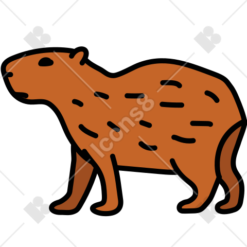 Capybara aesthetic icon in png svg