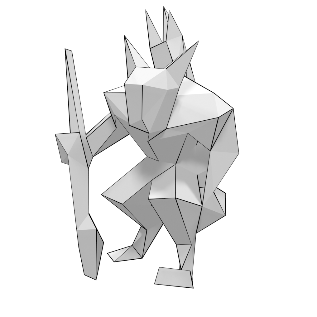 D papercraft model of troll spear thrower free printable papercraft templates