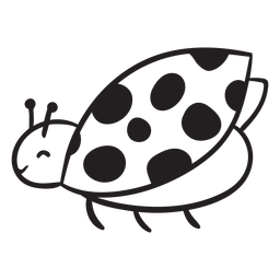 Cute ladybug flying outline png svg design for t