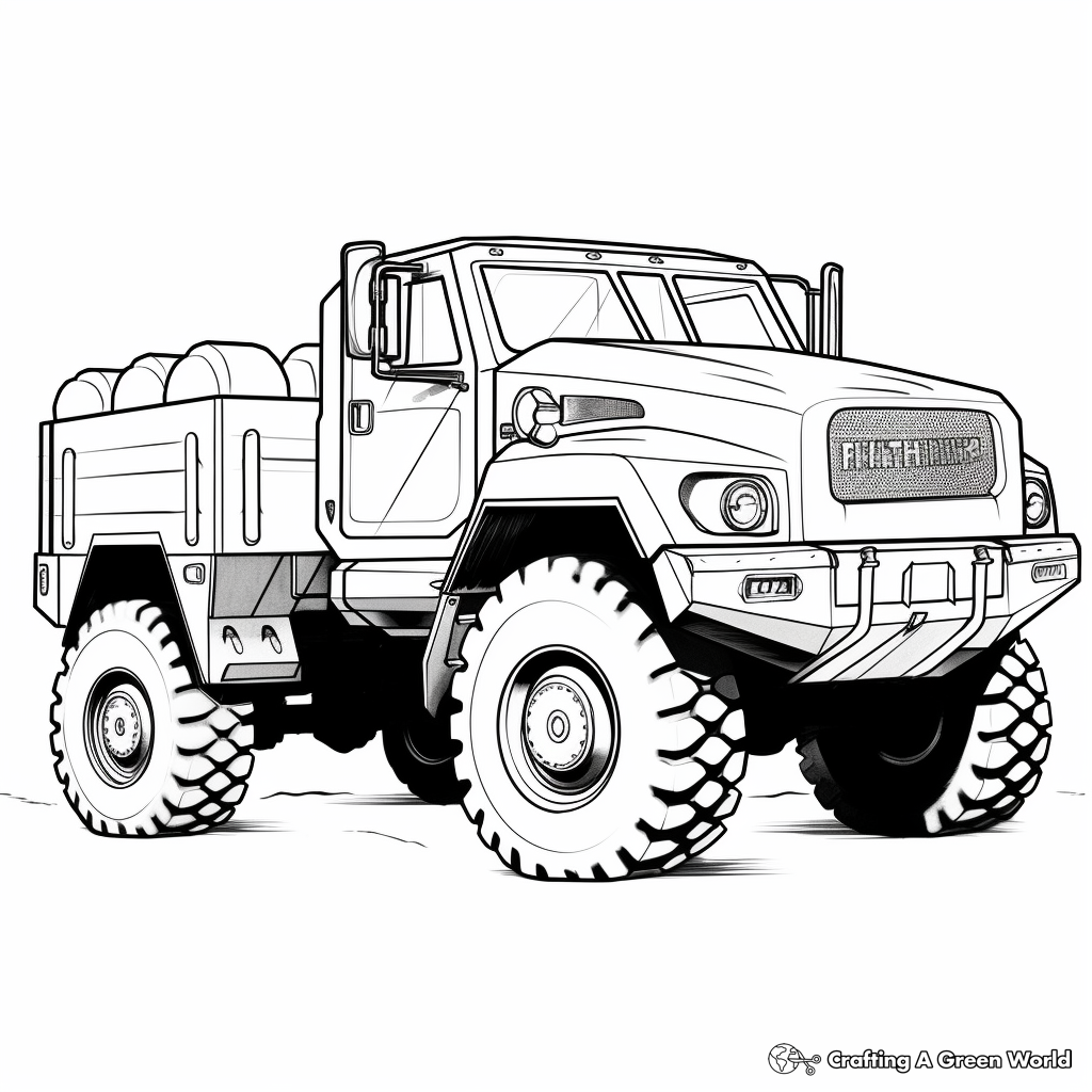 Army truck coloring pages