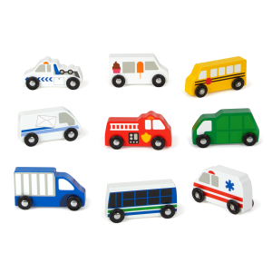 Melissa doug town vehicles set in wooden tray pcs