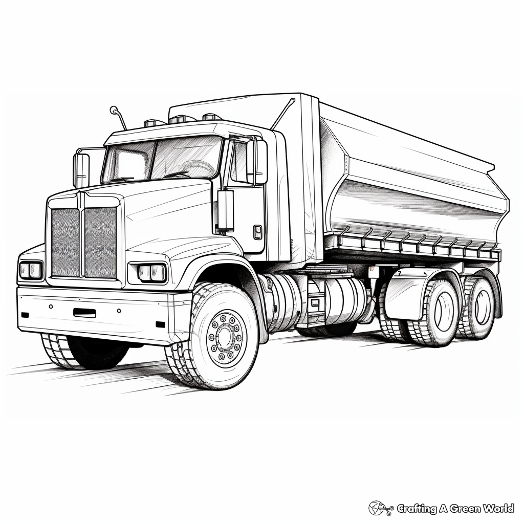 Semi truck trailer coloring pages