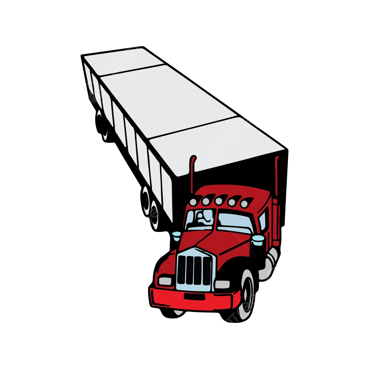Coloring book truck with trailer vector trailer illustration vector png and vector with transparent background for free download