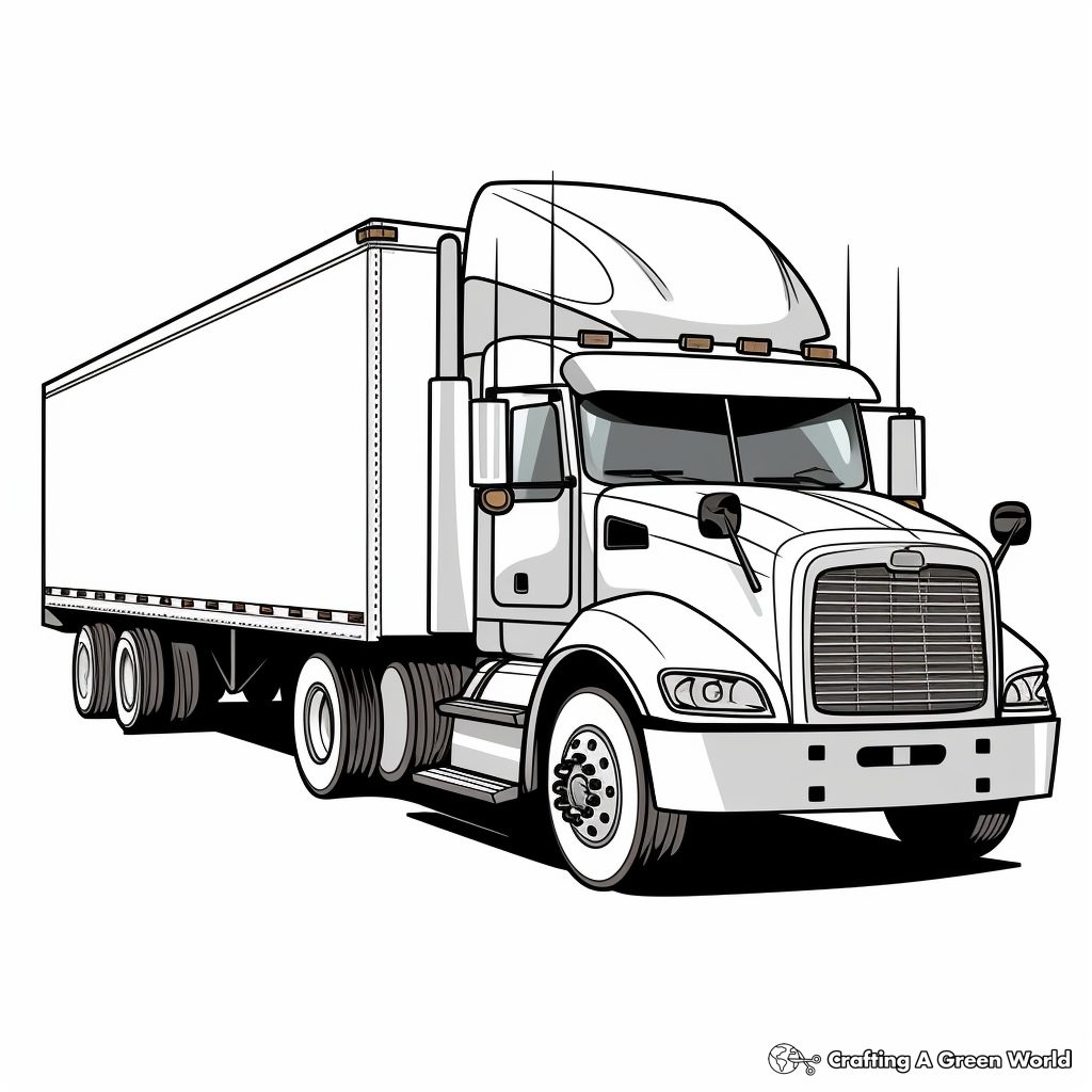 Semi truck trailer coloring pages