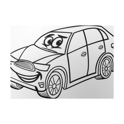 Poster suv car cartoon coloring page