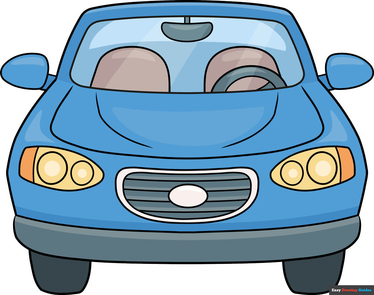 How to draw a car front view