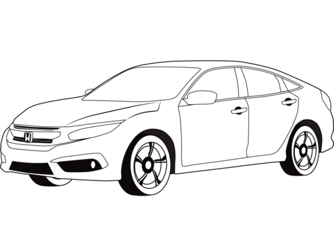Honda civic coloring page free printable coloring pages