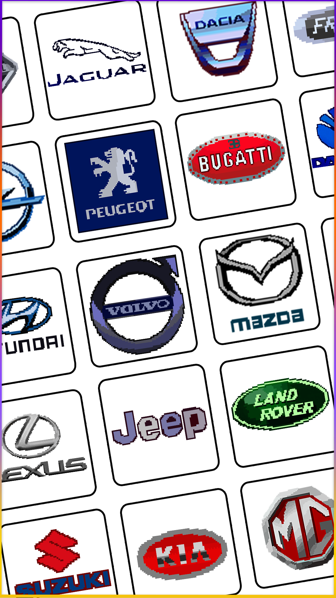 Cars logo pixel art color by number coloring bookappstore for android