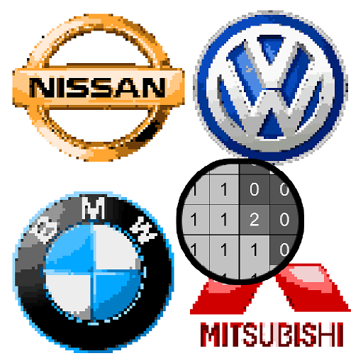 Cars logo pixel art color by number coloring bookappstore for android