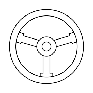 Premium vector steering wheel icon logo vector design template