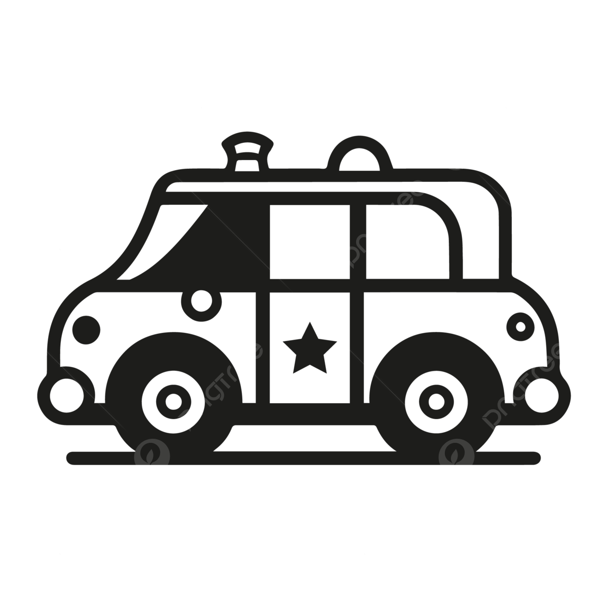 Police toy car coloring page black and white police car kuds png and vector with transparent background for free download