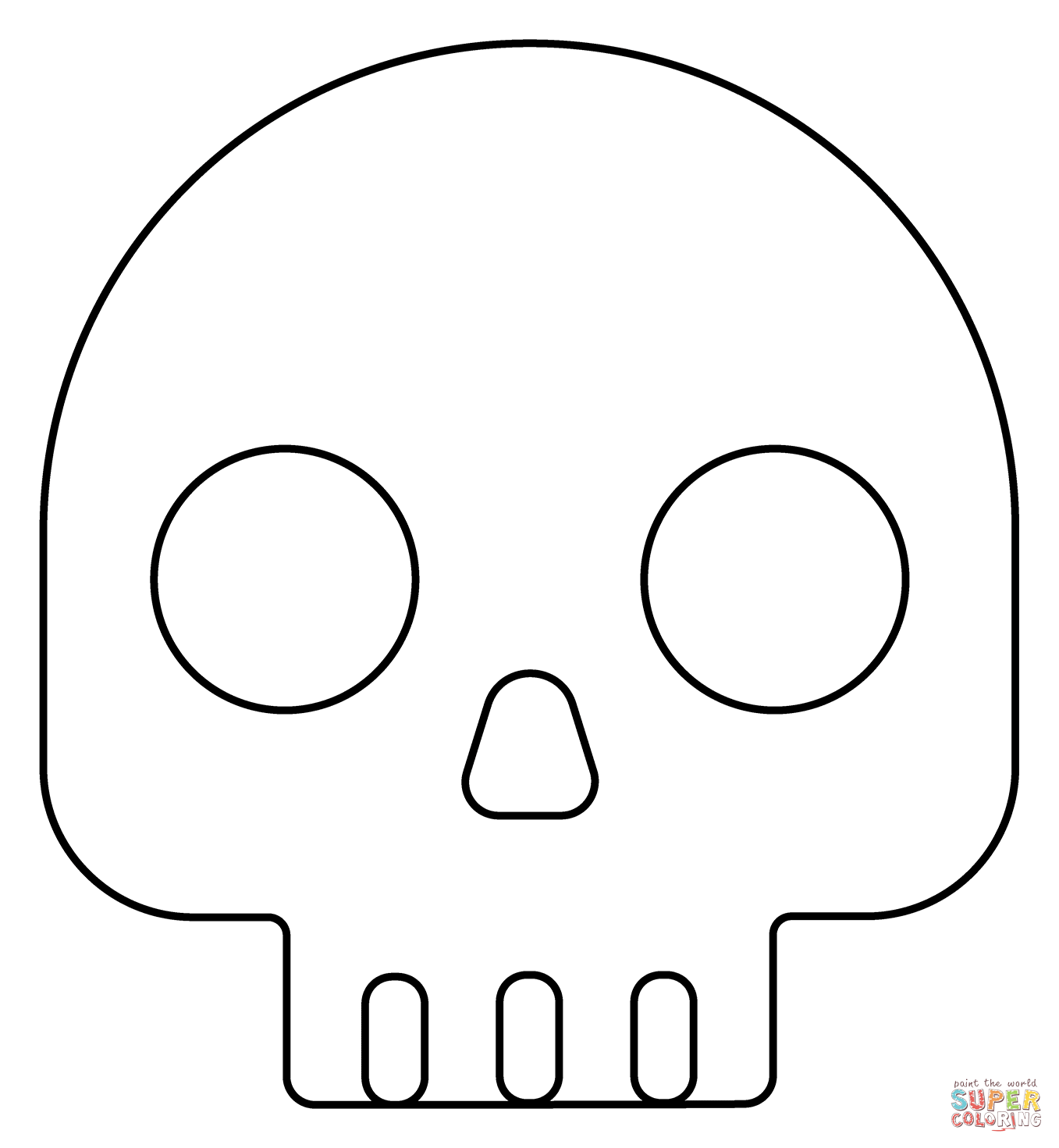 Dibujo de emoji calavera para colorear dibujos para colorear imprimir gratis