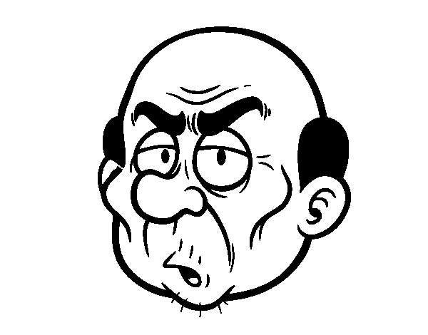 Desenho de cara raiva senhor para