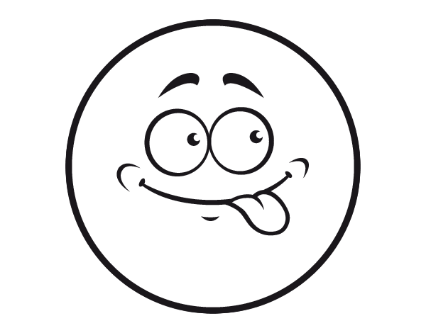 Smiley sticking the tongue out coloring page