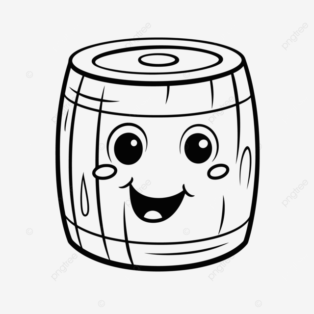 Dibujo de pãgina para colorear dibujos animados barril con boceto contorno cara sonriente vector png dibujos dibujo del coche dibujo de dibujos animados dibujo de ala png y vector para dcargar gratis