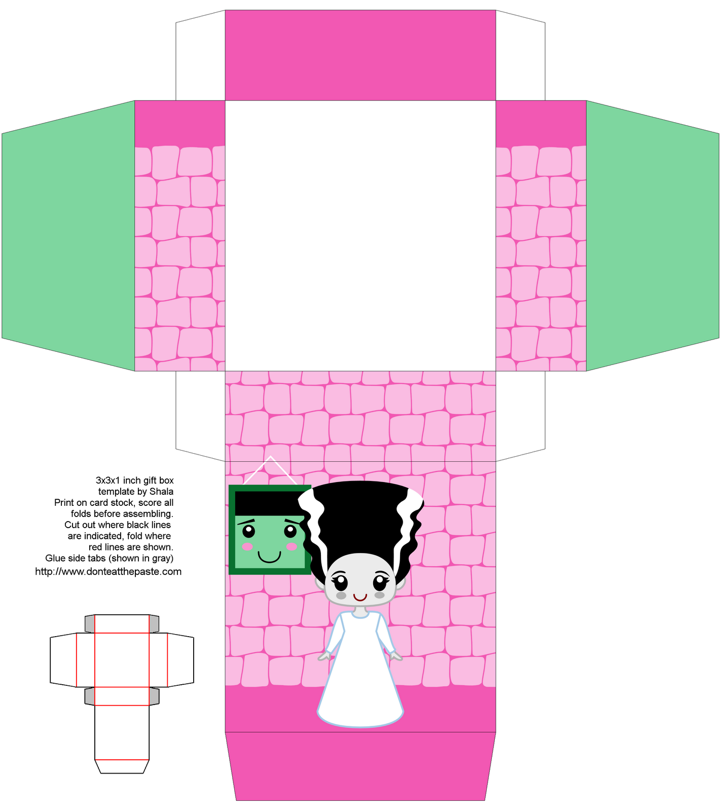 Dont eat the paste the bride printable box and coloring page