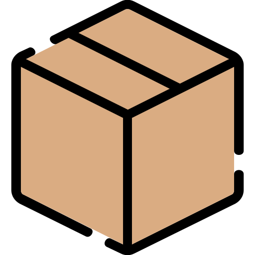 Cardboard box generic outline color icon