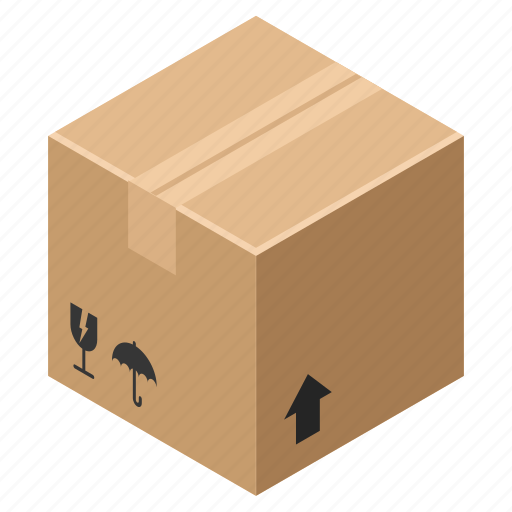 Box cardboard carton delivery package packaging ship icon