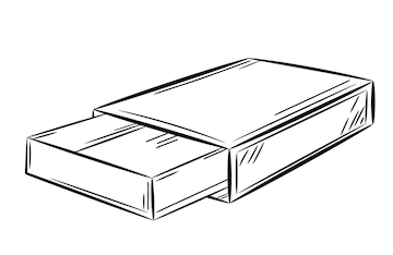 Premium vector cardboard matchbox doodle sketch style a simple line drawing of a box