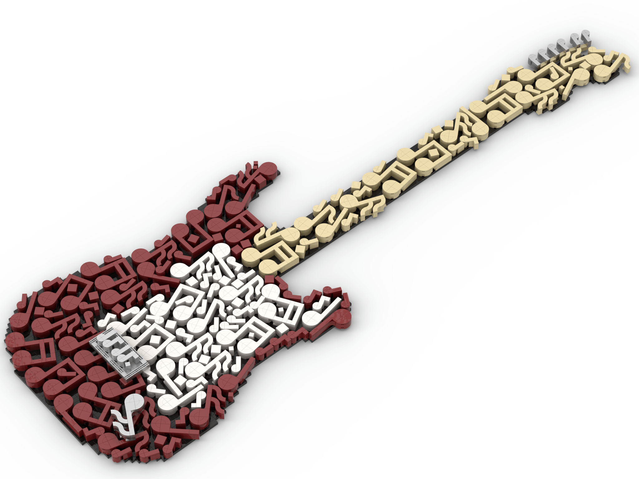 Not your typical guitar my fender made out of lego musical notes rfender