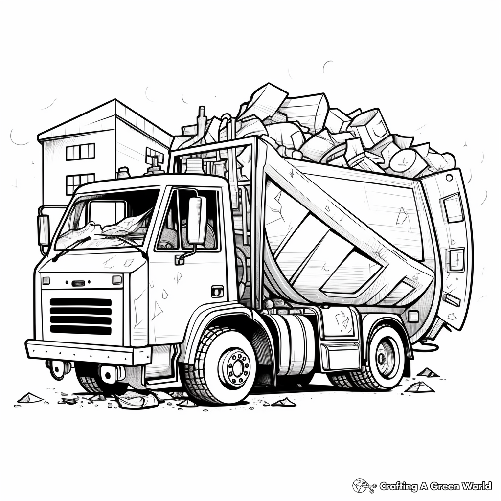 Recycling truck coloring pages