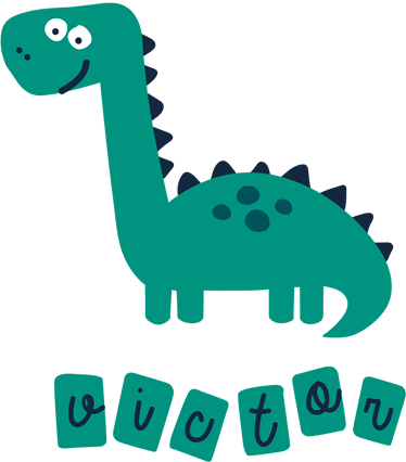 Kids personalised dinosaur sticker
