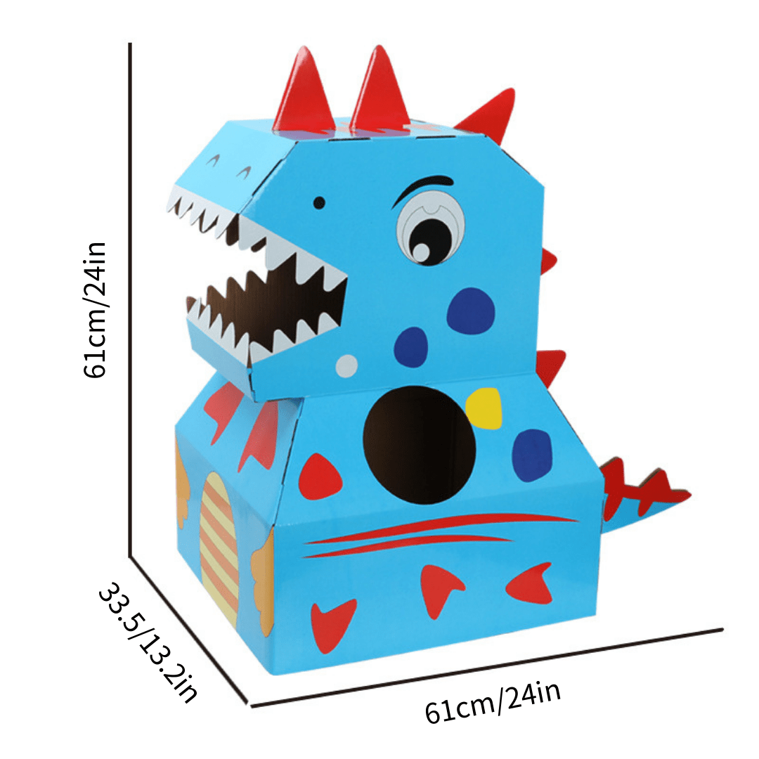 Dinosaur cardboard box diy wearable trex carton kindergarten performan â