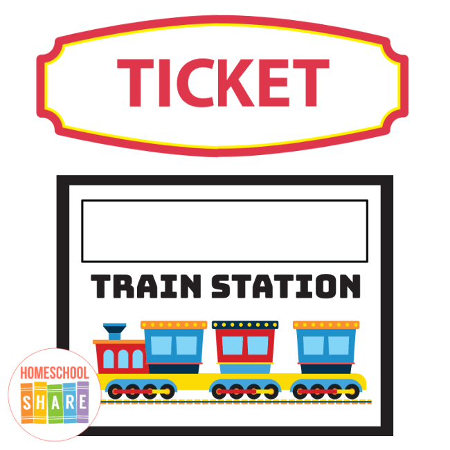 Train station dramatic play printables