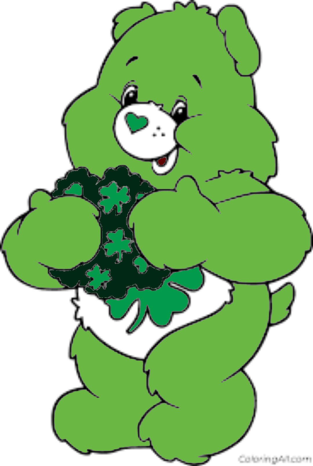 Good luck bear holds flowers colorãng page