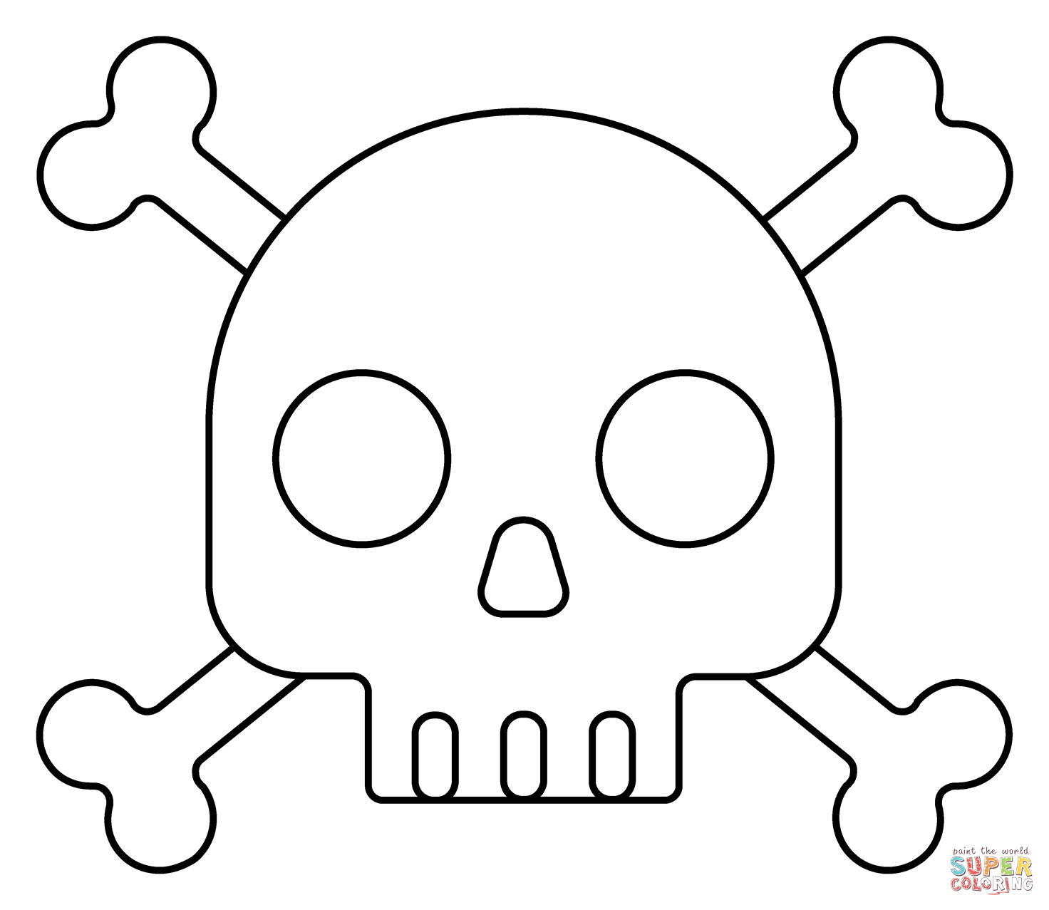 Skull and crossbones emoji coloring page free printable coloring pages
