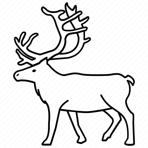 Antlers caribou elk hunting reindeer stag trophy icon