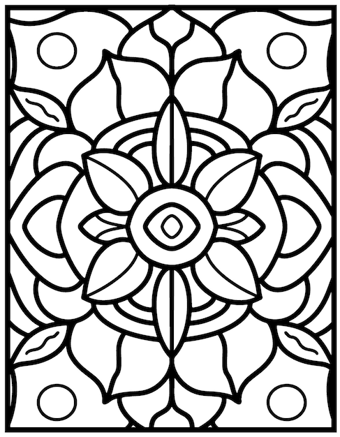 Premium vector simple mandala coloring page with easy and simple mandala patterns for kids or adults