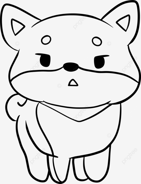 Dibujo de shiba perros dibujos animados animal garabatos kawaii anime colorear pãgina lindas ilustraciãn clipart personaj