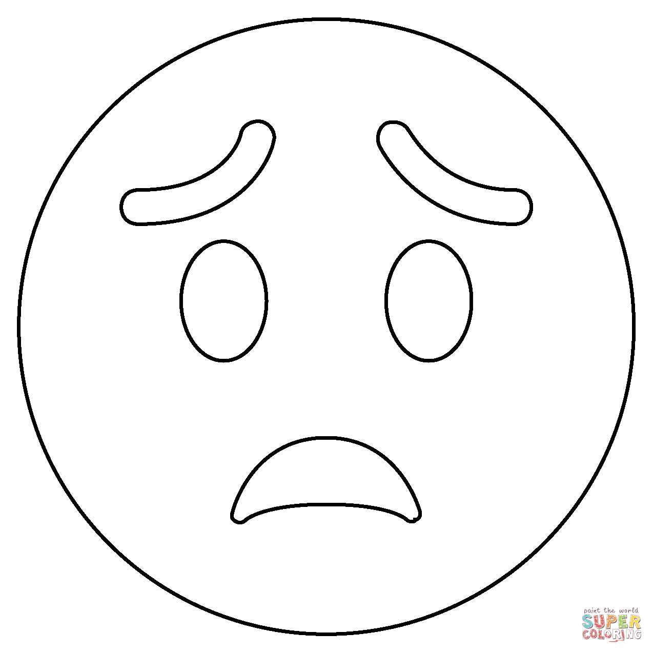 Dibujo de emoji de cara preocupada para colorear dibujos para colorear imprimir gratis