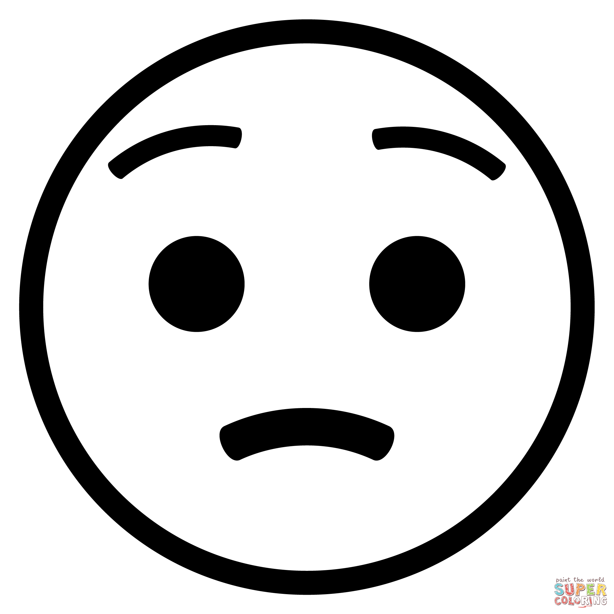 Dibujo de emoji de cara preocupada para colorear dibujos para colorear imprimir gratis