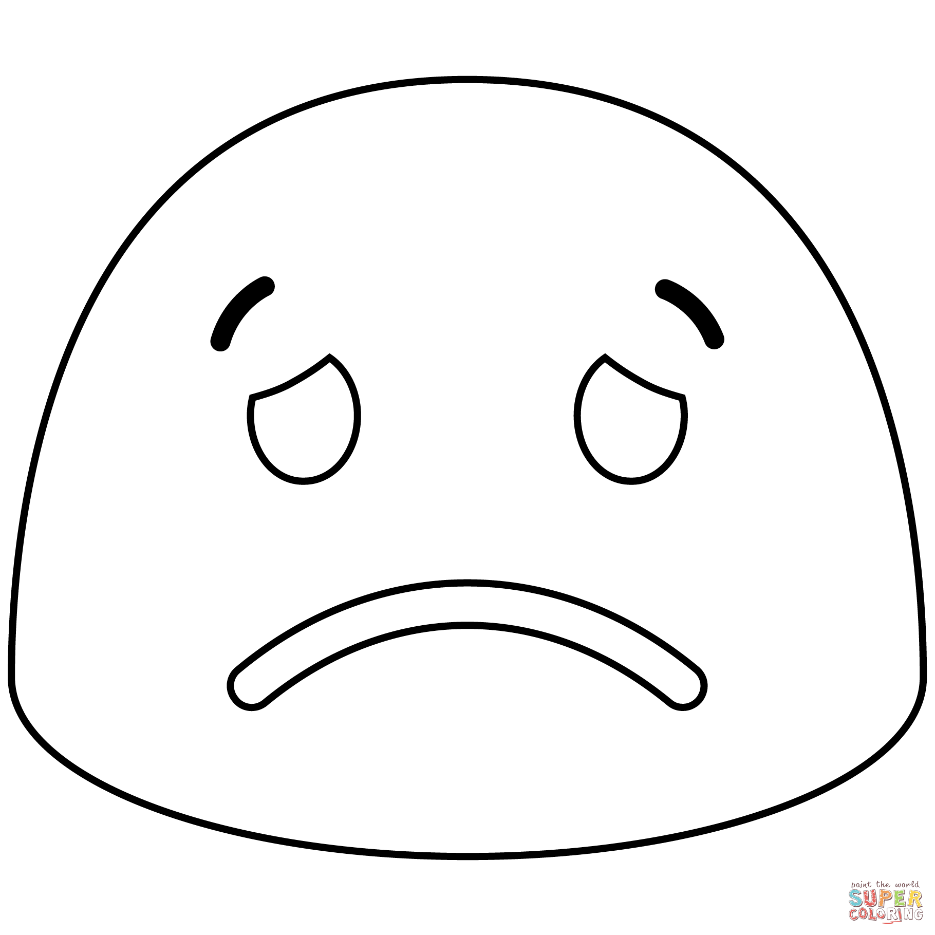 Dibujo de emoji de cara preocupada para colorear dibujos para colorear imprimir gratis