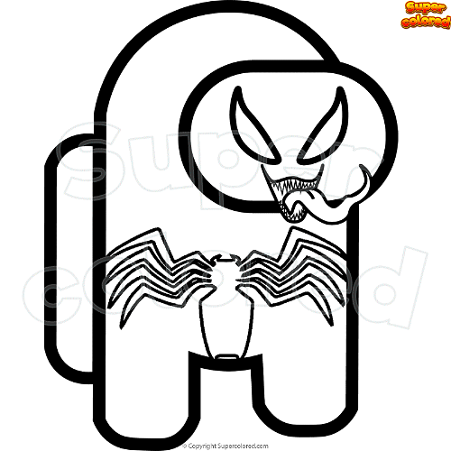 Coloring page among us venom