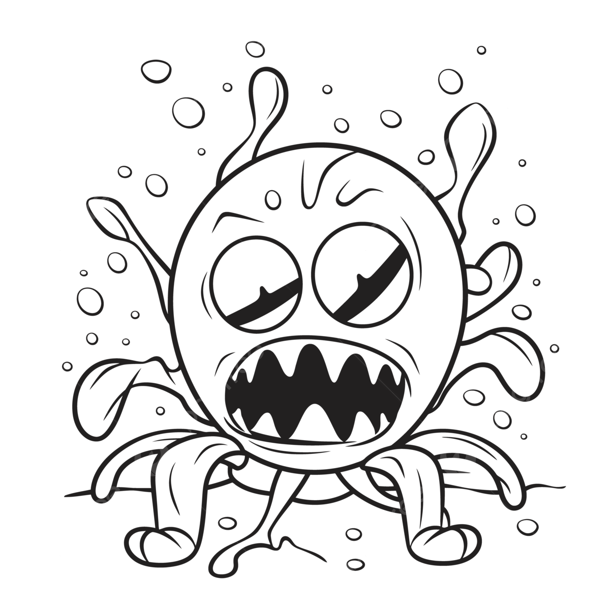 An animated cartoon monster coloring page outline sketch drawing vector monster drawing car drawing cartoon drawing png and vector with transparent background for free download