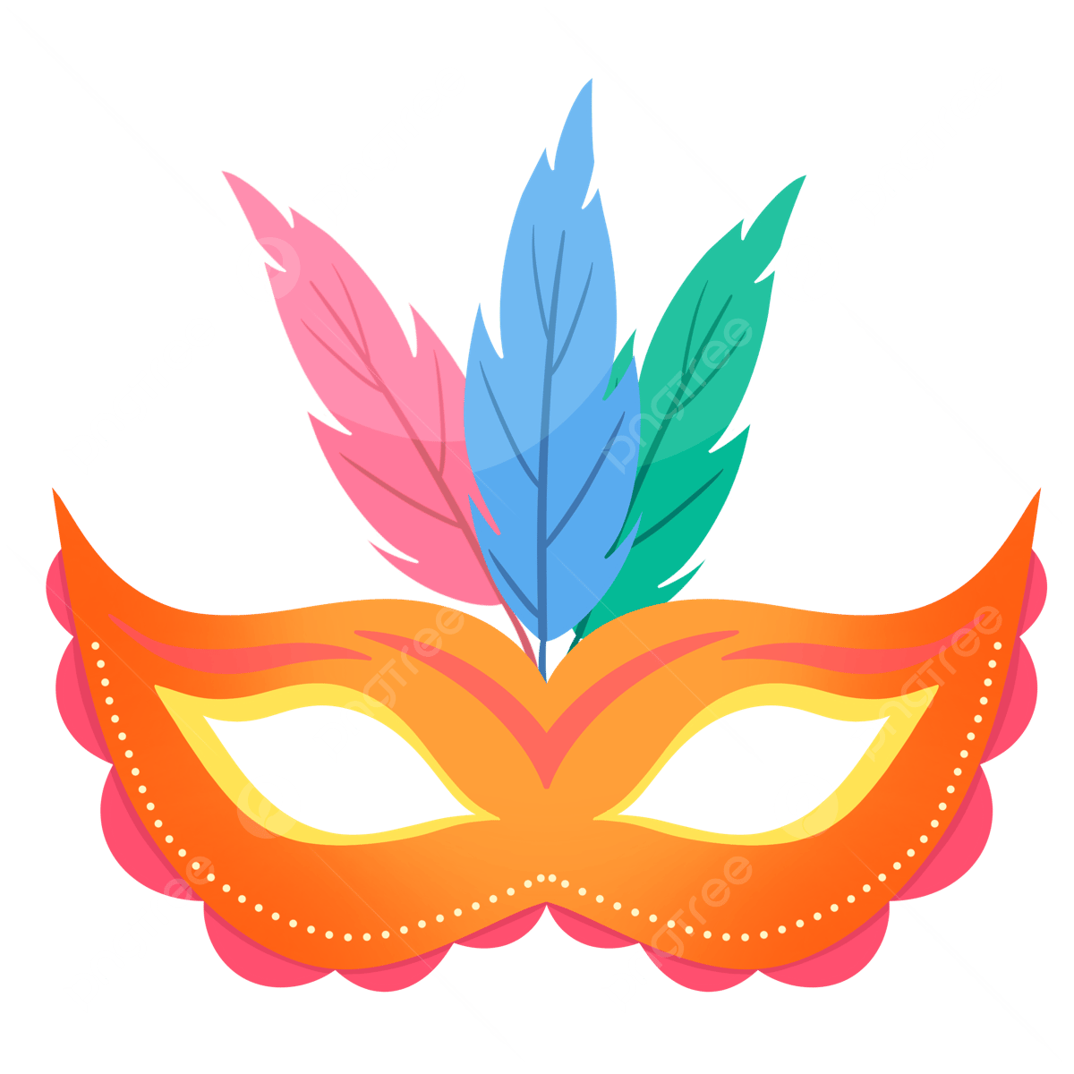 Masks carnival clipart transparent png hd orange color gradient carnival mask orange color gradient png image for free download