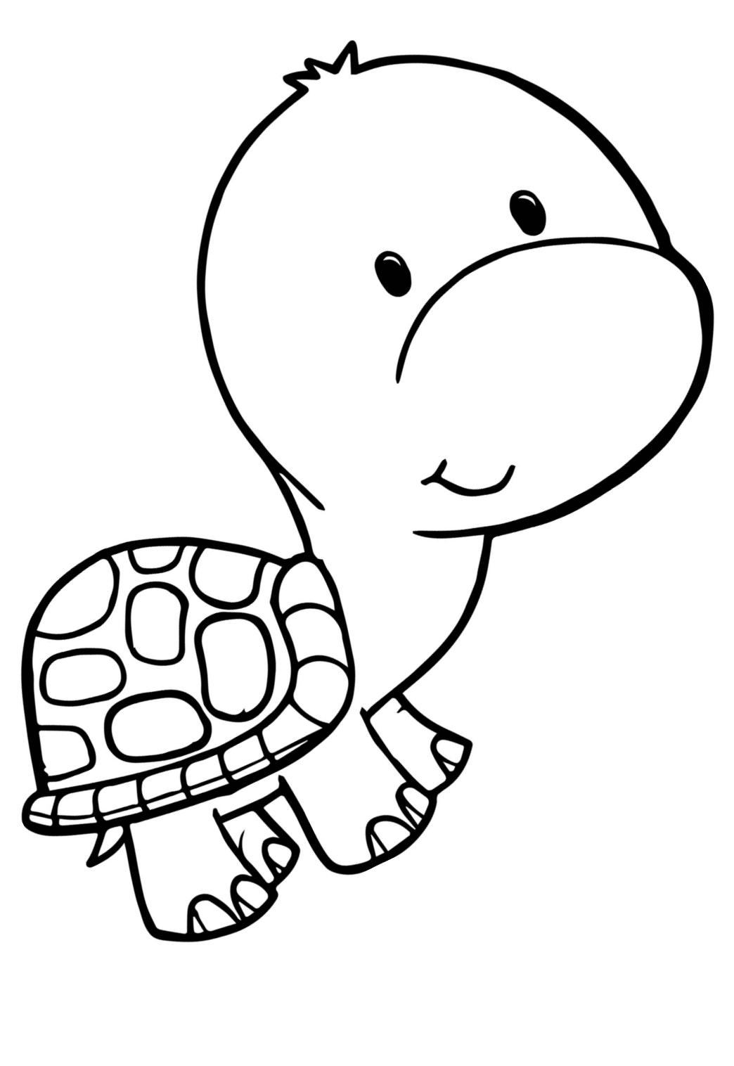 Free printable turtle easy coloring page for adults and kids