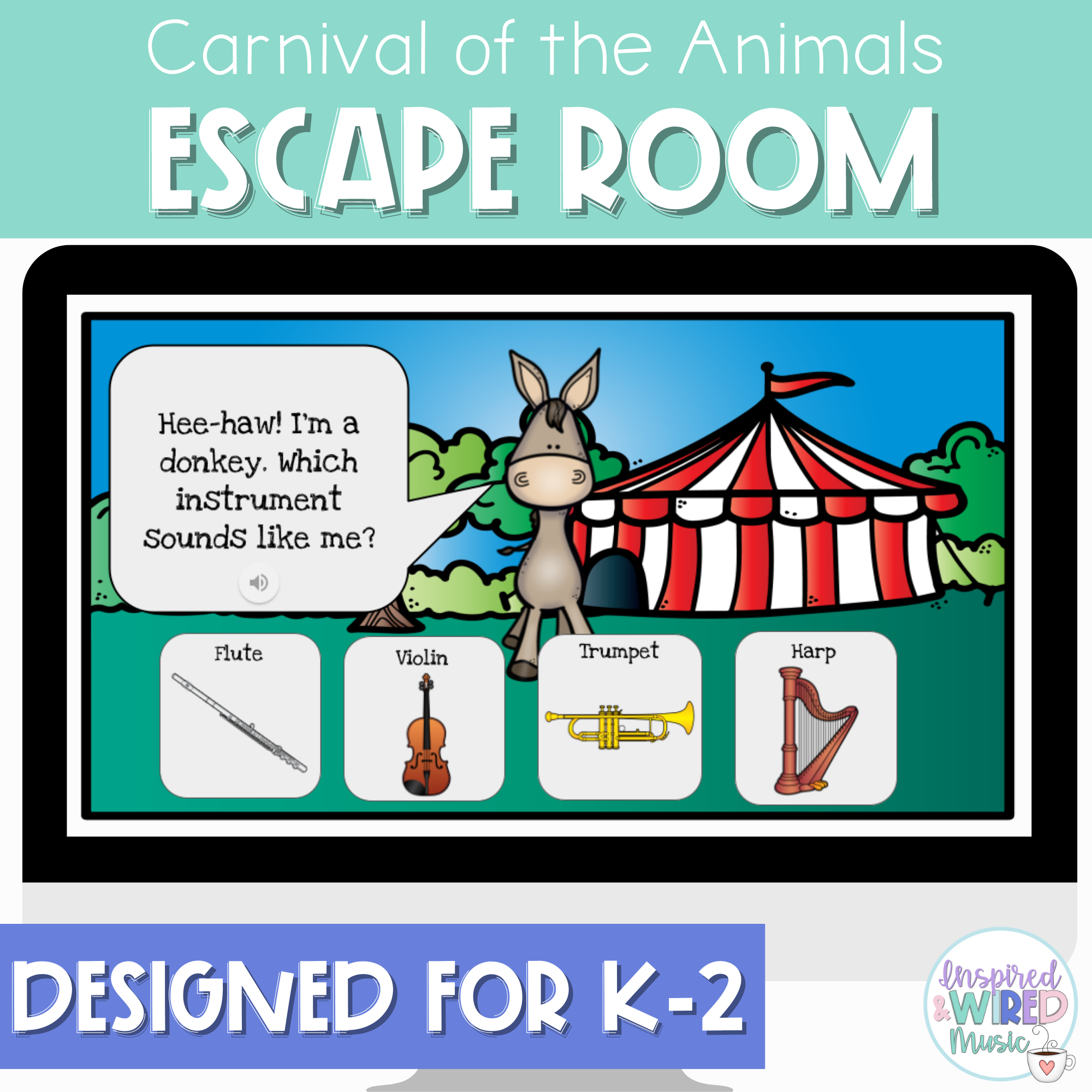 Carnival of the animals digital music escape room made by teachers